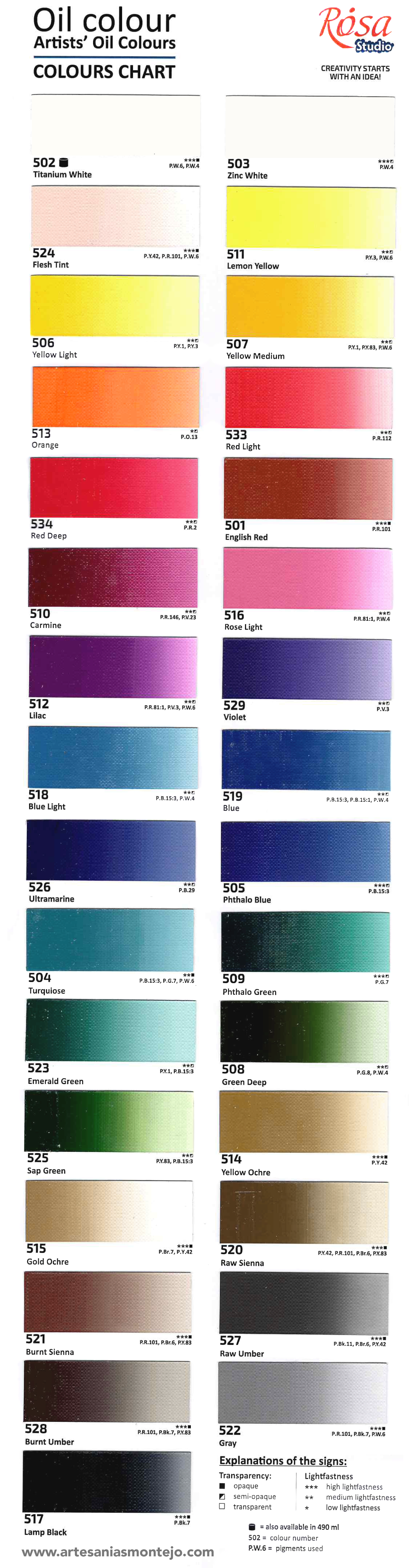Carta color OLEO ROSA